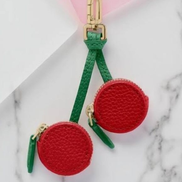 Cherries Faux Leather Bag Charm - Picture 1 of 6